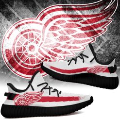 Alternative view of NHL Detroit Red Wings White Yeezy Boost Sneakers V2