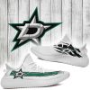 NHL Dallas Stars White Green Scratch Yeezy Boost Sneakers