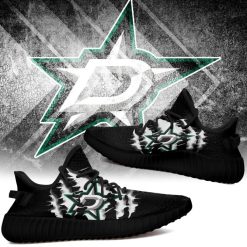 Alternative view of NHL Dallas Stars Black Scratch Yeezy Boost Sneakers
