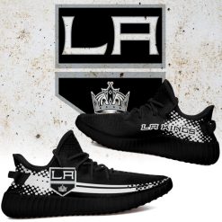 Alternative view of NHL Los Angeles Kings Black White Yeezy Boost Sneakers