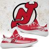 NHL New Jersey Devils Red White Yeezy Boost Sneakers