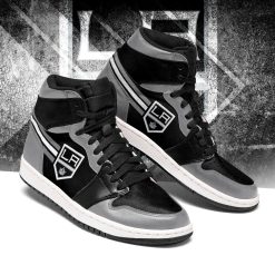 NHL Los Angeles Kings Black Silver Air Jordan 1 High Sneakers