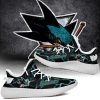 NHL San Jose Sharks Teal Black Lightning Yeezy Boost Sneakers
