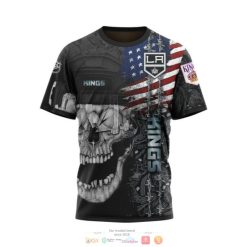 NHL Los Angeles Kings American Flag Skull T-Shirt