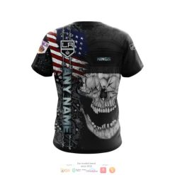 Alternative view of NHL Los Angeles Kings American Flag Skull T-Shirt
