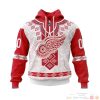 NHL Detroit Red Wings Custom Name Number Native American Jersey Pullover Hoodie