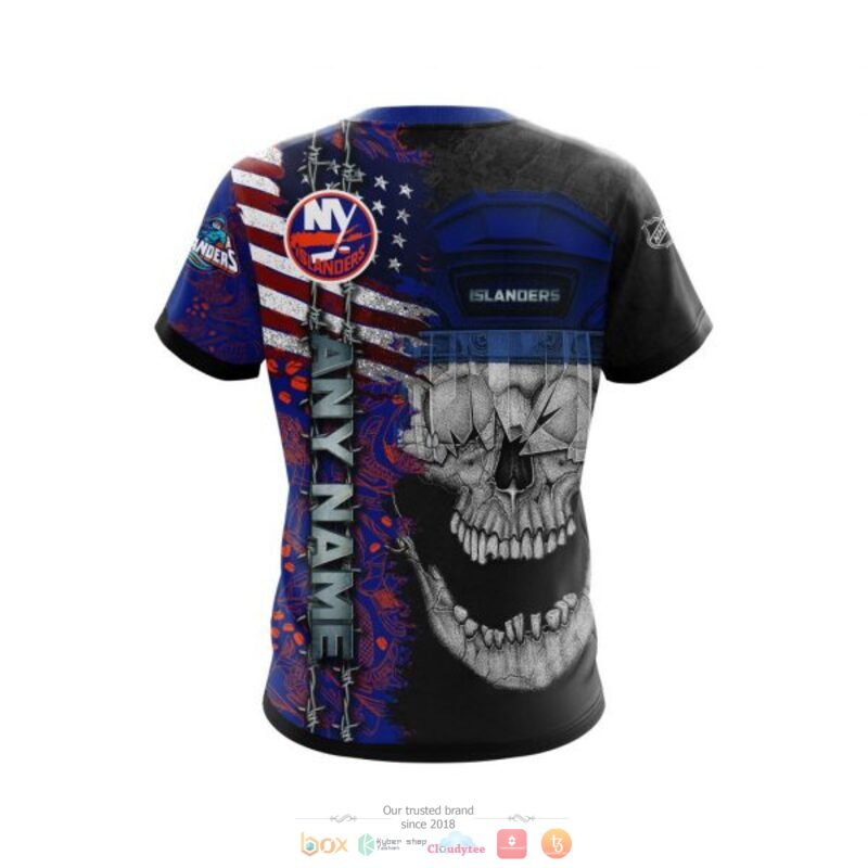 NHL New York Islanders American Flag Skull T-Shirt