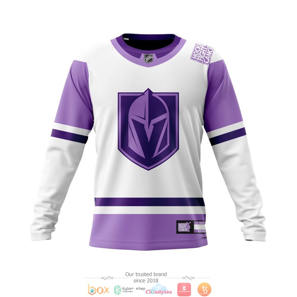 NHL Vegas Golden Knights Custom Name Number Hockey Fight Cancer Jersey Sweatshirt NHL Vegas Golden Knights Custom Name Number Hockey Fight Cancer Jersey Sweatshirt