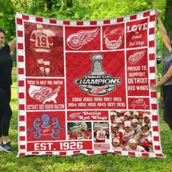 NHL Detroit Red Wings Stanley Cup Champions Quilt Blanket