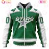 NHL Dallas Stars Custom Name Number Retro Concepts Jersey Zip Up Hoodie