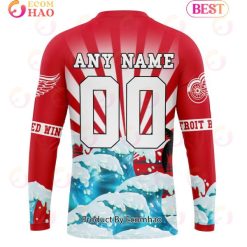 Alternative view of NHL Detroit Red Wings Custom Name Number Grateful Dead Sweatshirt
