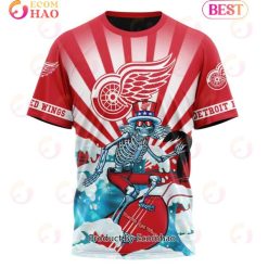 NHL Detroit Red Wings Custom Name Number Grateful Dead T-Shirt