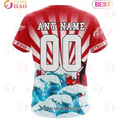 Alternative view of NHL Detroit Red Wings Custom Name Number Grateful Dead T-Shirt