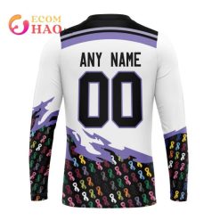 Alternative view of NHL Detroit Red Wings Custom Name Number Together Beat Cancer Sweatshirt