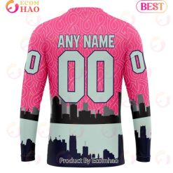Alternative view of NHL Detroit Red Wings Custom Name Number Fight Against Cancer Sweatshirt