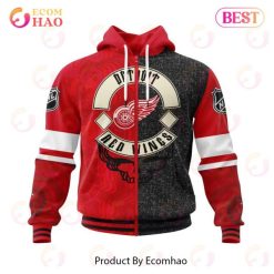 NHL Detroit Red Wings Custom Name Number Grateful Dead Zip Up Hoodie V2
