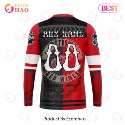 Alternative view of NHL Detroit Red Wings Custom Name Number Grateful Dead Sweatshirt V2