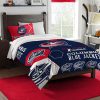 NHL Columbus Blue Jackets Blue Red Hexagon Bedding Set