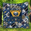 NHL Buffalo Sabres White Blue Est 1970 Quilt Blanket