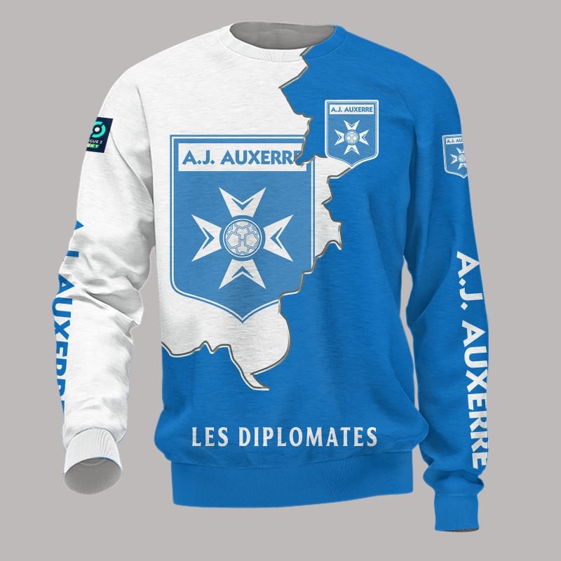 AJ Auxerre Blue White Sweatshirt V2