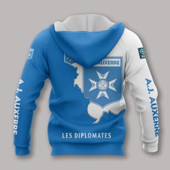 Alternative view of AJ Auxerre Blue White Pullover Hoodie V3