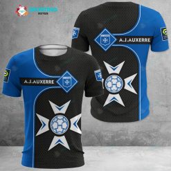AJ Auxerre Blue Black T-Shirt