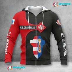 US Cremonese Black Red Zip Up Hoodie V2