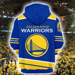 Alternative view of NBA Golden State Warriors Blue Yellow Pullover Hoodie V10