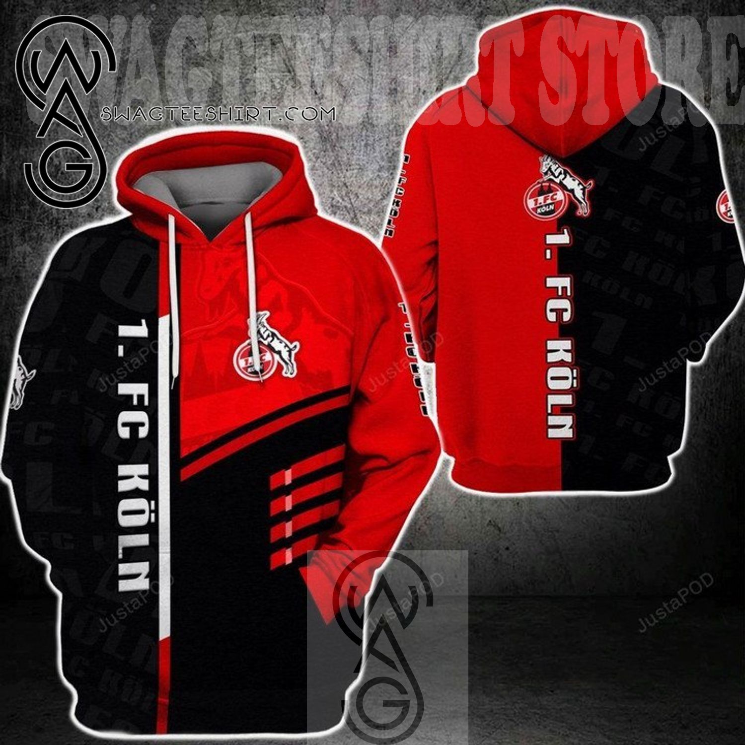1. FC Köln Red Black Pullover Hoodie