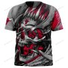 NBA Chicago Bulls Custom Name Number Red Grey Skull T-Shirt