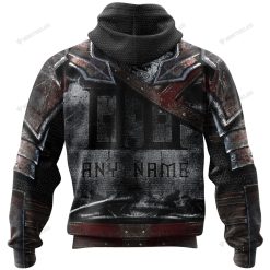 Alternative view of NBA Brooklyn Nets Custom Name Number Warrior Armor Jersey Zip Up Hoodie