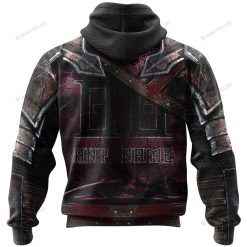 Alternative view of NBA Cleveland Cavaliers Custom Name Number Warrior Armor Jersey Zip Up Hoodie
