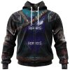 NBA Charlotte Hornets Custom Name Number Teal Warrior Armor Zip Up Hoodie