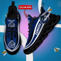 Alternative view of NHL Vancouver Canucks Custom Name Blue White Max Soul Shoes