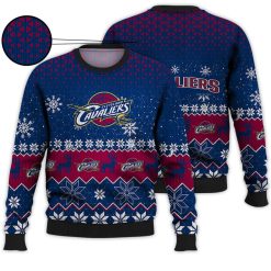 NBA Cleveland Cavaliers Navy Blue Wine Ugly Christsmas Sweater