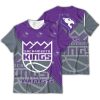 NBA Sacramento Kings Gray Purple Half Style Ugly Christmas T-Shirt