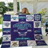 NBA Charlotte Hornets Dark Purple White Est 1988 Quilt Blanket