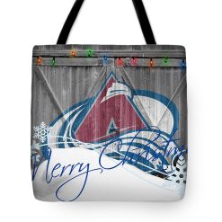 NHL Colorado Avalanche Merry Christmas Tote Bag