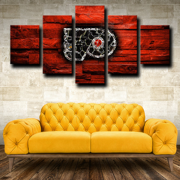 NHL Philadelphia Flyers Badge Red 5 Panel Canvas