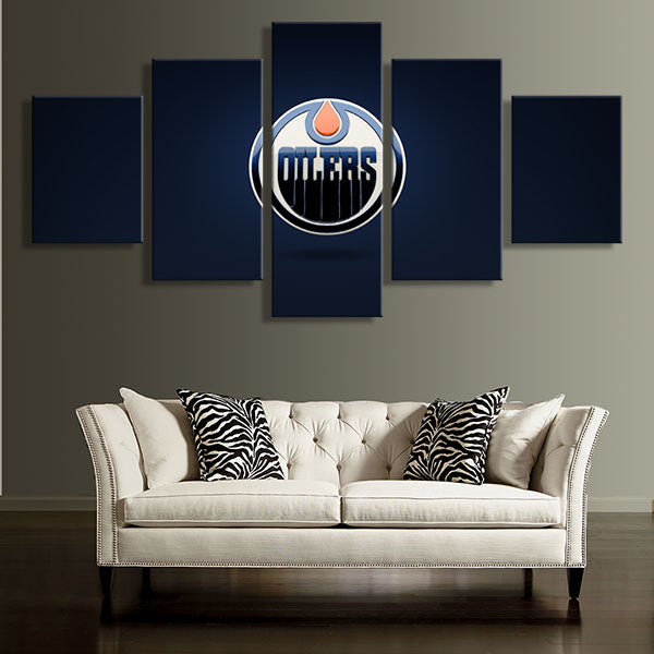 NHL Edmonton Oilers Black Dream 5 Panel Canvas