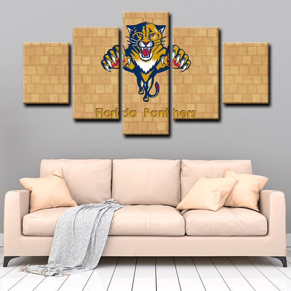 NHL Florida Panthers Mascost 5 Panel Canvas