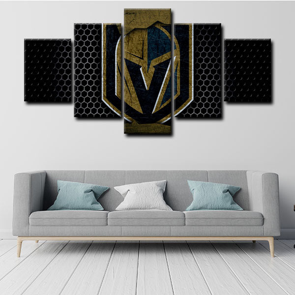 NHL Vegas Golden Knights Dark 5 Panel Canvas NHL Vegas Golden Knights Dark 5 Panel Canvas