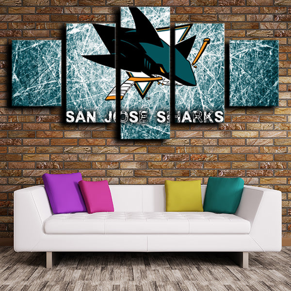 NHL San Jose Sharks Special Design 5 Panel Canvas
