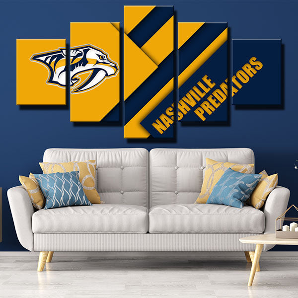 NHL Nashville Predators Simple Style 5 Panel Canvas NHL Nashville Predators Simple Style 5 Panel Canvas