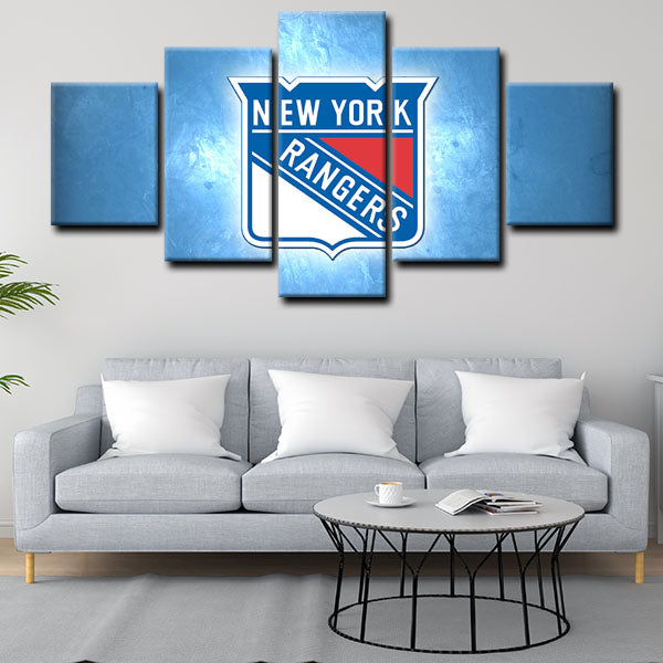 NHL New York Rangers Light Blue 5 Panel Canvas