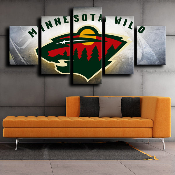 NHL Minnesota Wild Big Logo 5 Panel Canvas