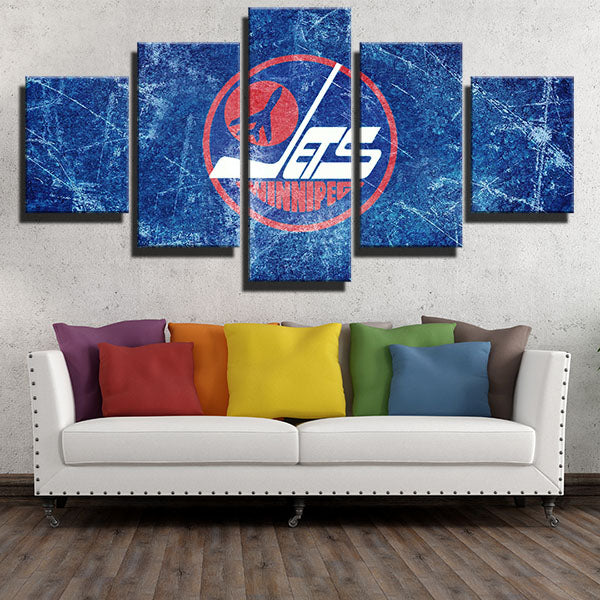 NHL Winnipeg Jets Blue Ice Old 5 Panel Canvas NHL Winnipeg Jets Blue Ice Old 5 Panel Canvas