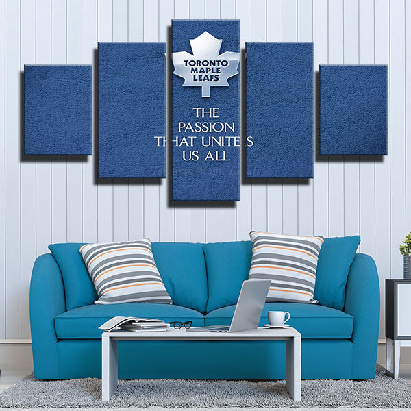 NHL Toronto Maple Leafs Blue 5 Panel Canvas