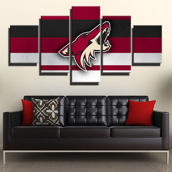 NHL Arizona Coyotes Three Color Stripes 5 Panel Canvas NHL Arizona Coyotes Three Color Stripes 5 Panel Canvas