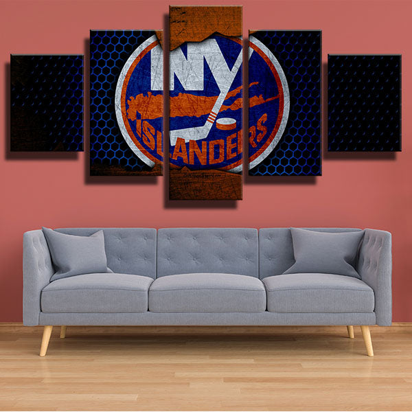 NHL New York Islanders New Badge Emblem 5 Panel Canvas